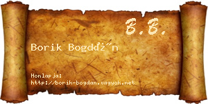 Borik Bogdán névjegykártya